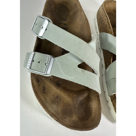 Birkenstock YAo Slide Sandals Aqua Leather Strappy Buckle Size 36 Women's US 5 - Picture 3 of 15